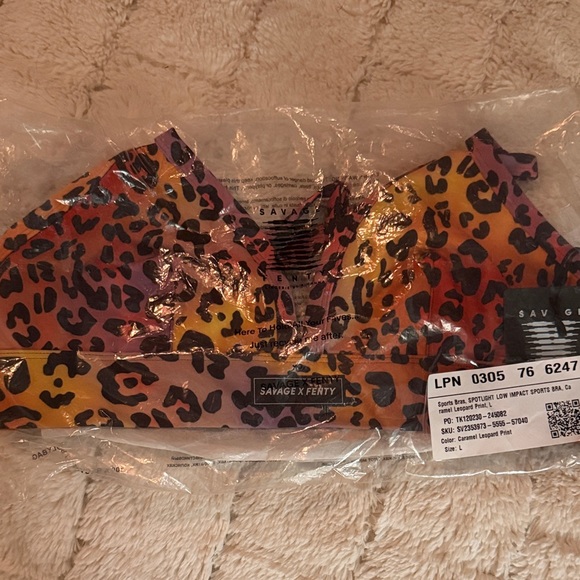 NWT Savage X Fenty Leopard Print Bralette SZ L - Picture 4 of 4